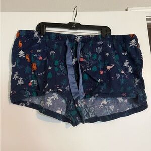Old Navy Dark Blue Forest Print Athletic Shorts